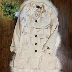 Blanc Noir Trench Coat/ Long Jacket (fits medium)